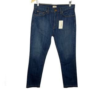 Crippen Raw Hem Skinny Lover Dark Vintage Blue Jeans 100% Cotton Sz 28